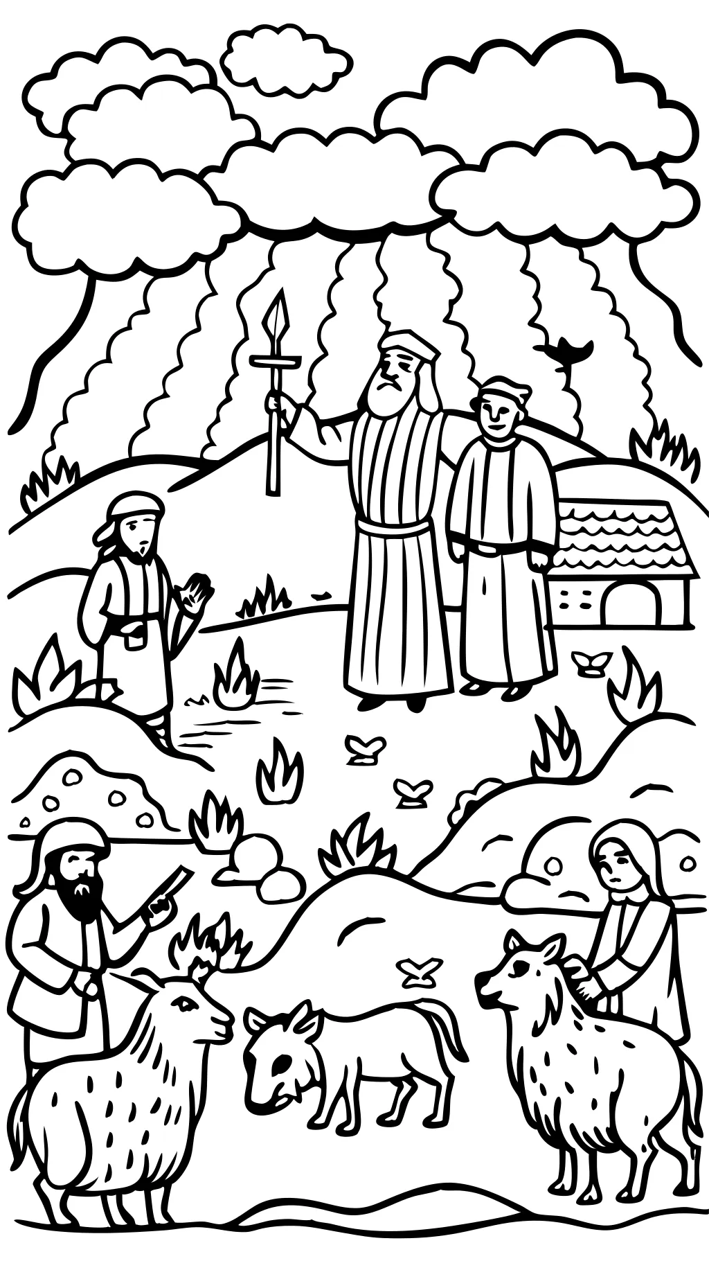 coloring page elijah and the prophets of baal